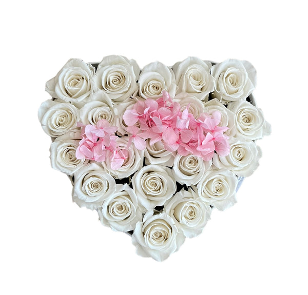 White and Pink Hydrangeas heart Special (1 left)