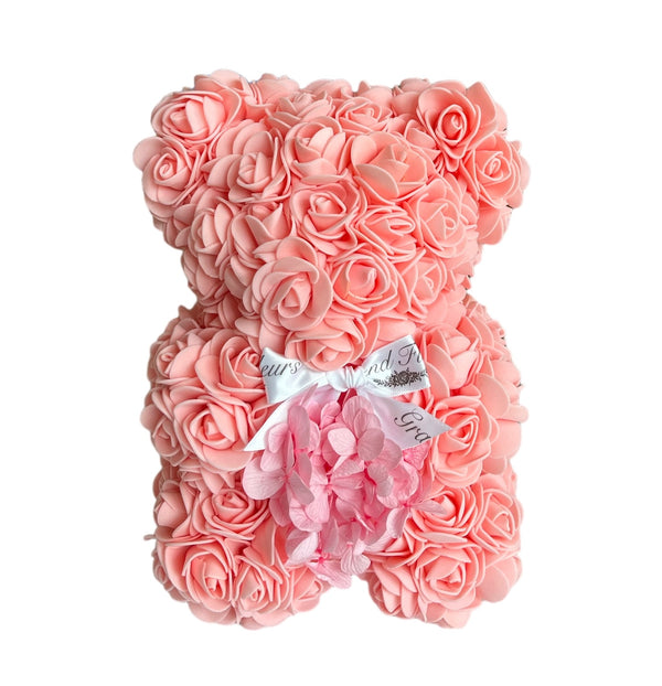 Peach Blush Hydrangeas Bear